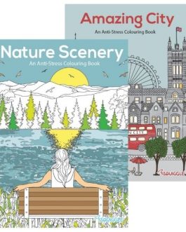 Nature Scenery & Amazing City Anti-Stress Colouring Books