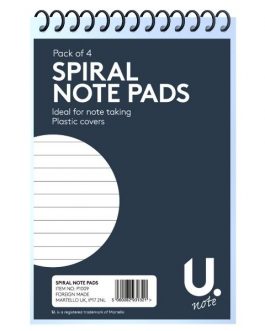 Spiral Note Pad 6″x4″, 4pk Asst 1