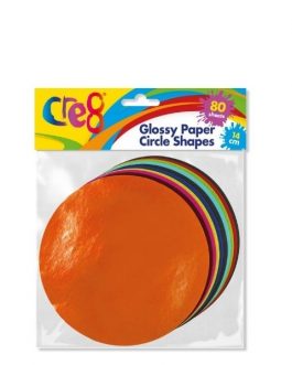 Glossy Paper Circle Shapes, 80 sheets