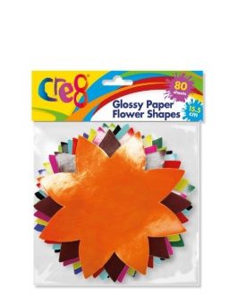 Glossy Paper Flower Shapes, 80 sheets