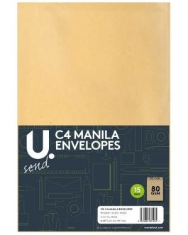 C4 Manila Envelopes, 15pk