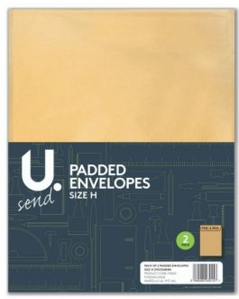 Padded Envelopes Size H 270x360mm, 2pk