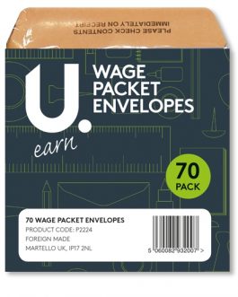 70 Wage Packet Envelopes