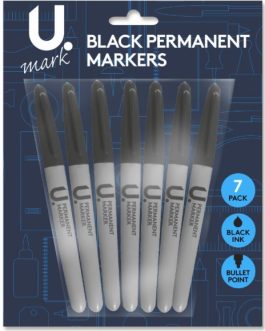 Permanent Markers, 7pk Black