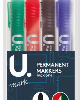 Permanent Markers, 4pk Assorted