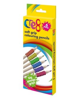 Soft Grip Colouring Pencils, 6 pk