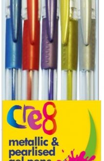 Metallic & Pearlised Gel Pens, 5 Colours