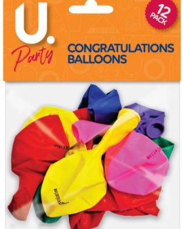 Congratulations Balloons, 12pk