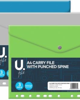 A4 Carry File with Punched Spine