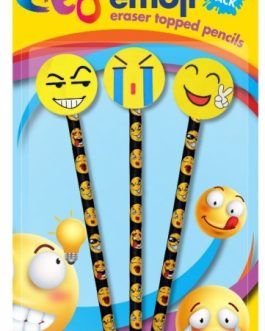 Emoji Eraser Topped Pencils 3pk