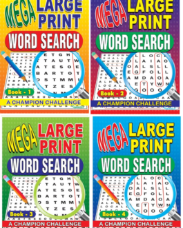 A4 Word Search Mega Large Print Puzzles Books Lots of PUZZLES with SOLUTIONS