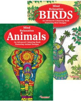 Flowers & Patterns + Animals and Birds Advance colouring books